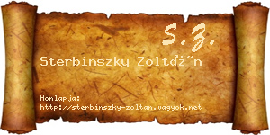 Sterbinszky Zoltán névjegykártya